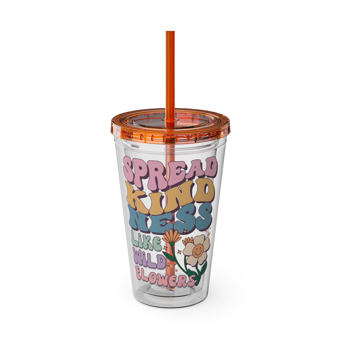 🌸✨ 16oz TUMBLER-SPREAD KINDNESS LIKE WILDFLOWERS – A CUP THAT BLOOMS WITH POSITIVITY! ✨🌸