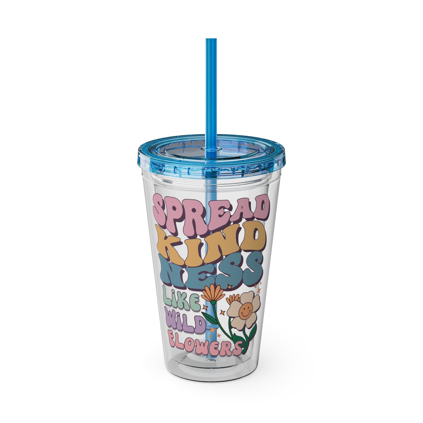 🌸✨ 16oz TUMBLER-SPREAD KINDNESS LIKE WILDFLOWERS – A CUP THAT BLOOMS WITH POSITIVITY! ✨🌸