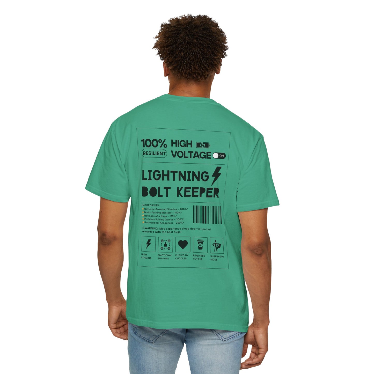 Lightning Bolt Keeper Parent Tee – Powered by Love & Caffeine! ⚡☕