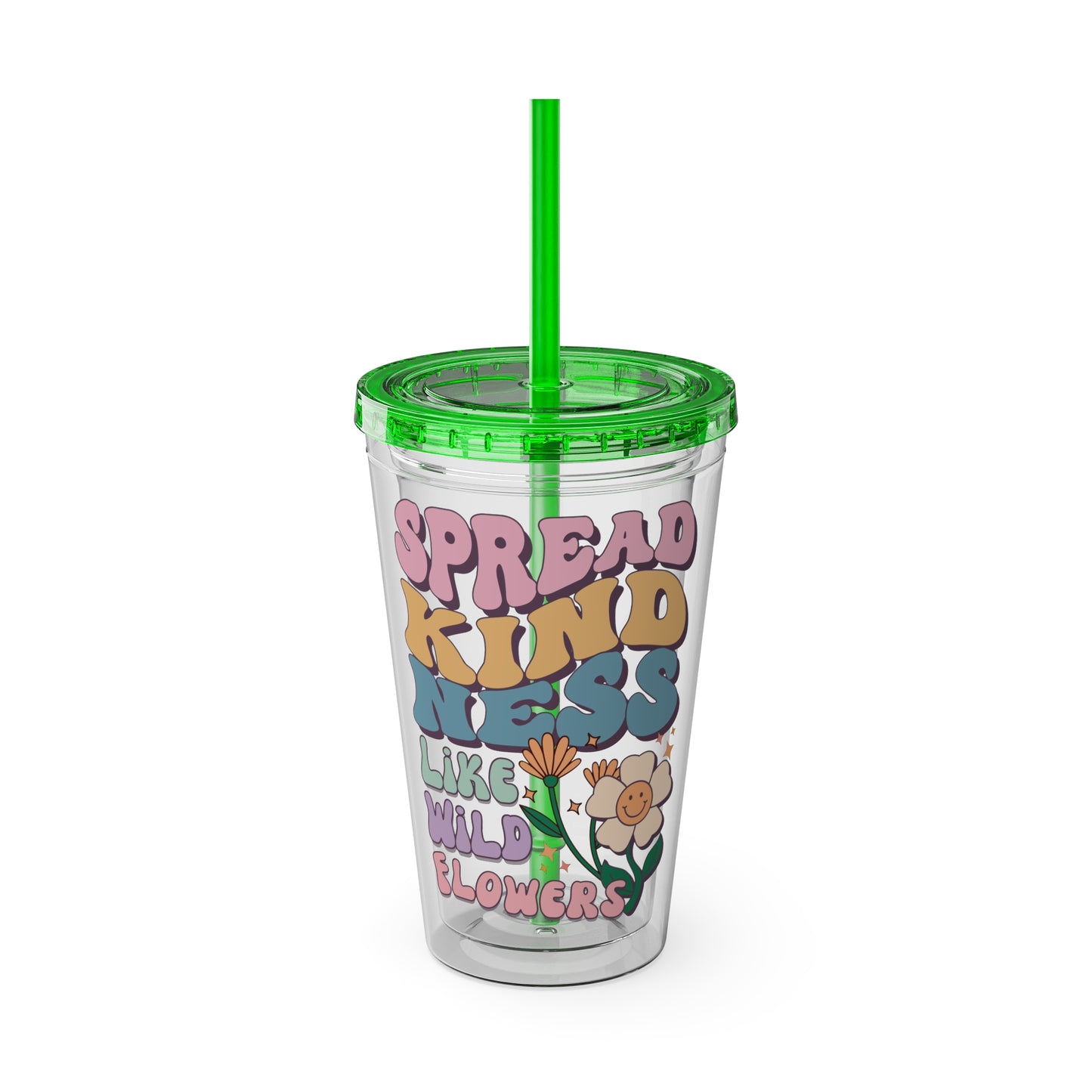 🌸✨ 16oz TUMBLER-SPREAD KINDNESS LIKE WILDFLOWERS – A CUP THAT BLOOMS WITH POSITIVITY! ✨🌸