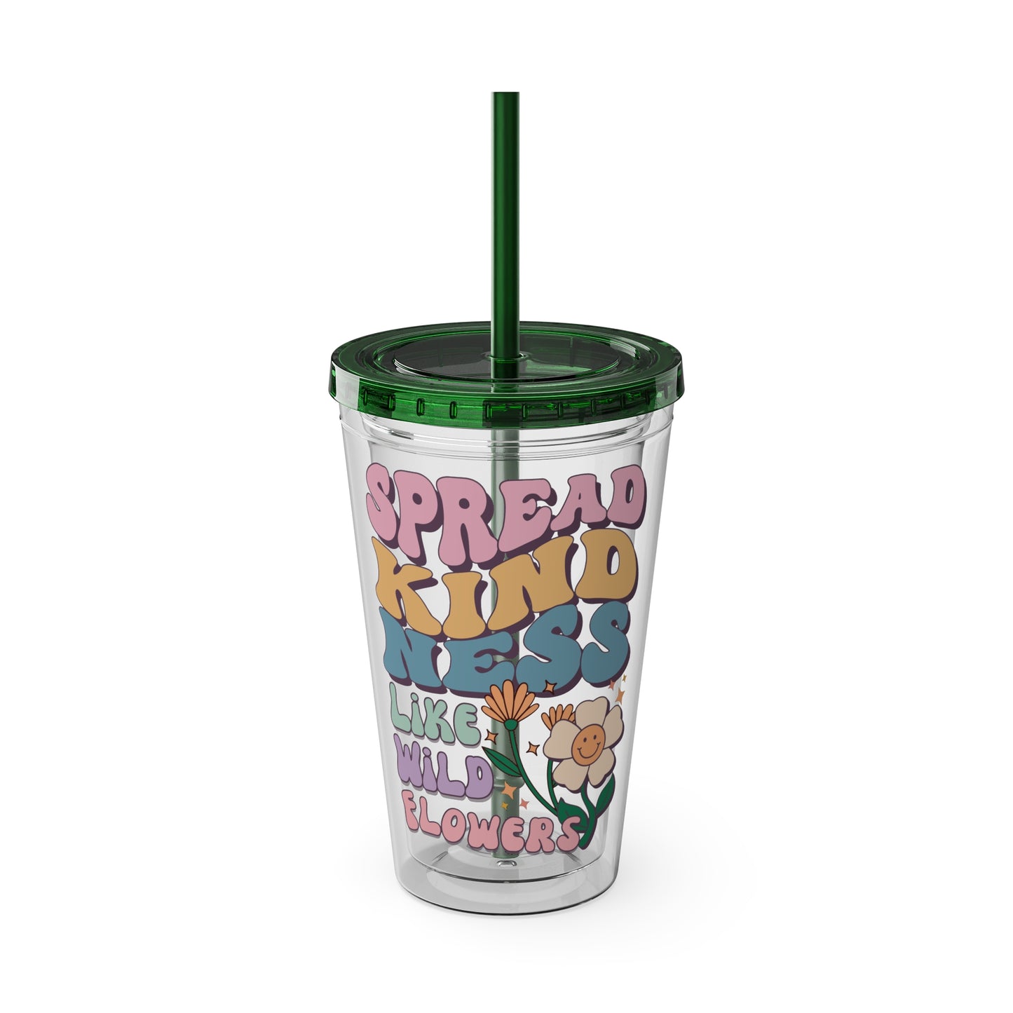 🌸✨ 16oz TUMBLER-SPREAD KINDNESS LIKE WILDFLOWERS – A CUP THAT BLOOMS WITH POSITIVITY! ✨🌸