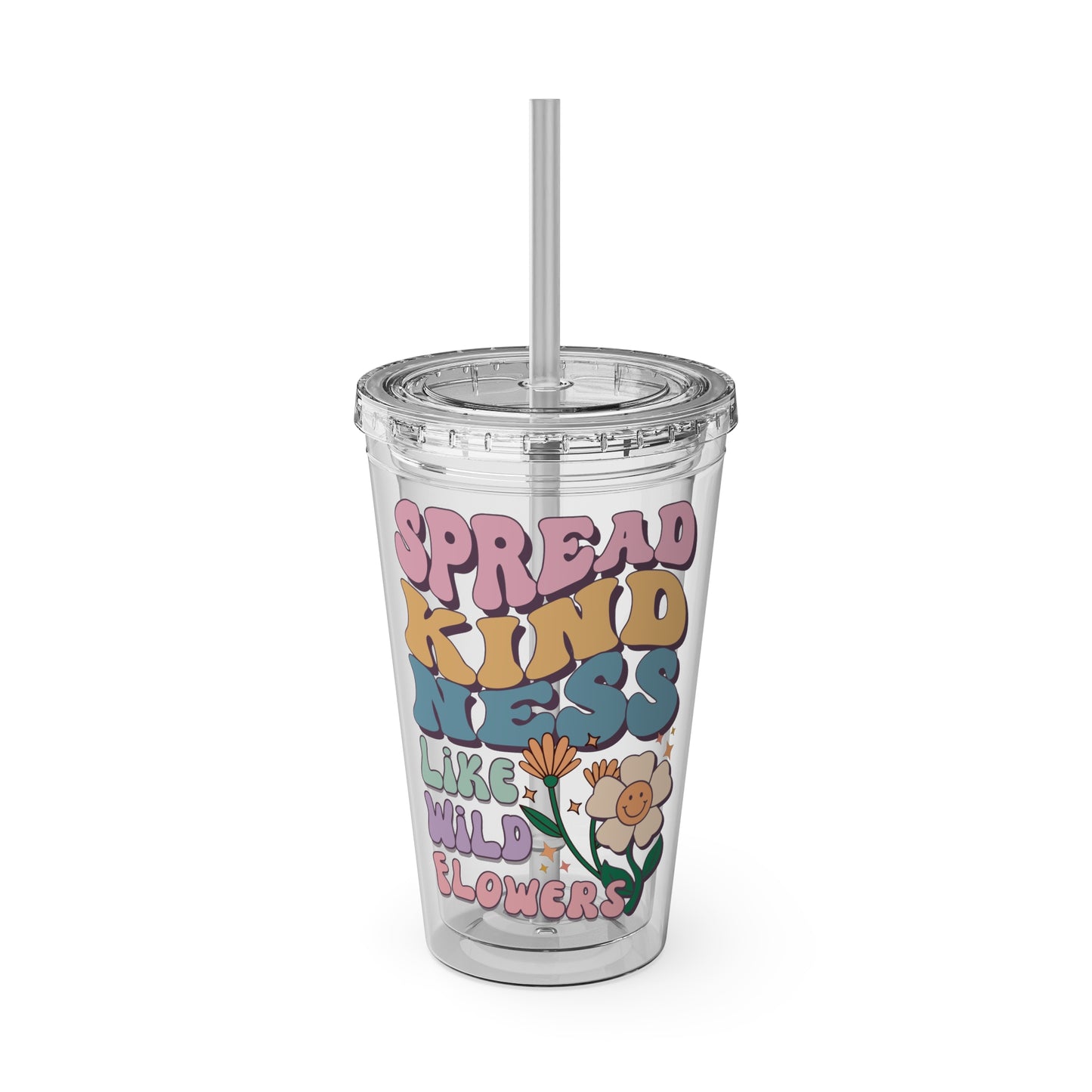 🌸✨ 16oz TUMBLER-SPREAD KINDNESS LIKE WILDFLOWERS – A CUP THAT BLOOMS WITH POSITIVITY! ✨🌸