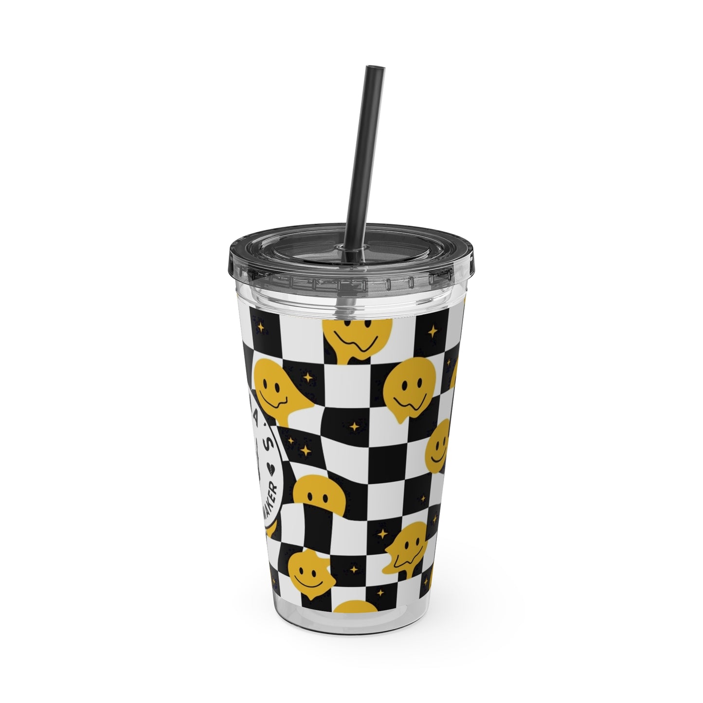 🖤⚡ MAMMA’S TROUBLE MAKER 16 OZ STRAW TUMBLER – CHAOS WITH A SMILE ⚡🖤