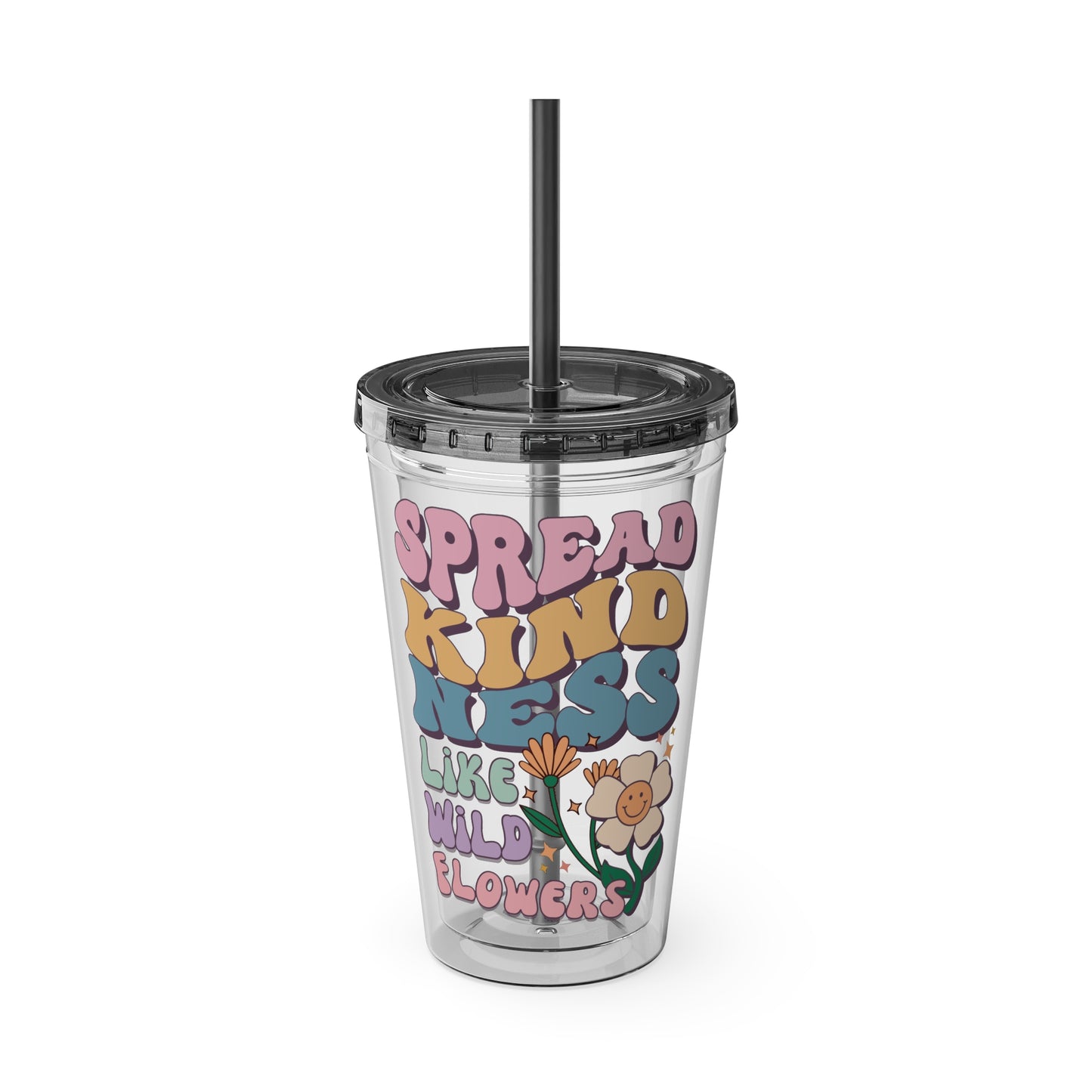 🌸✨ 16oz TUMBLER-SPREAD KINDNESS LIKE WILDFLOWERS – A CUP THAT BLOOMS WITH POSITIVITY! ✨🌸