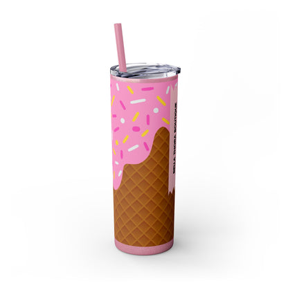 🍧Pink Frosted Dreams – Sprinkle Cone Tumbler 🍧20oz