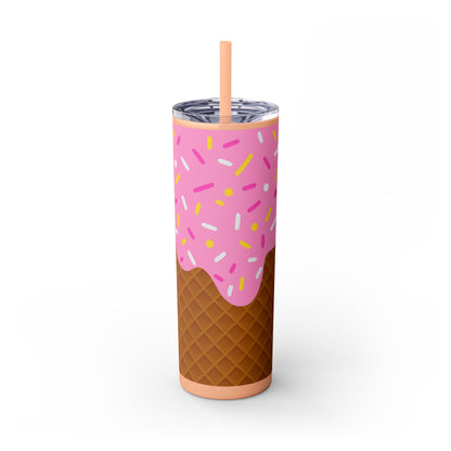 🍧Pink Frosted Dreams – Sprinkle Cone Tumbler 🍧20oz
