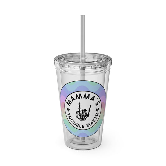🌈💀 16OZ PASTEL TROUBLE MAKER TUMBLER – SWEET SIPPIN' 💀🌈