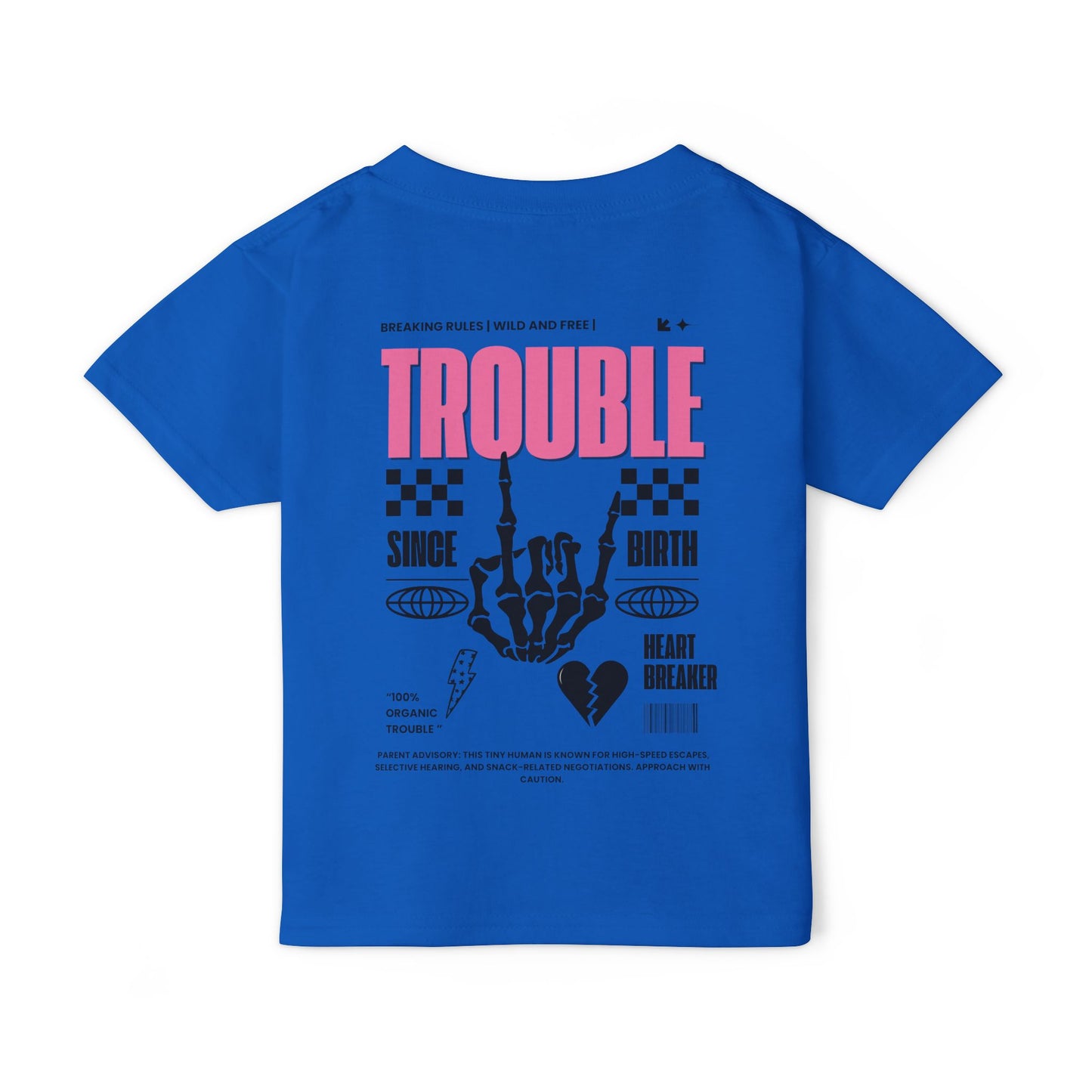 "Trouble Since Birth-Pink Back" Toddler Tee – For the Wild & Free! 🤘⚡
