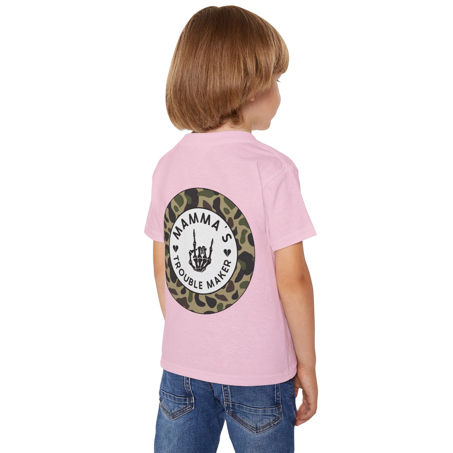💀🔥 MAMMA’S TROUBLE MAKER – CAMO TODDLER TEE EDITION 🔥💀