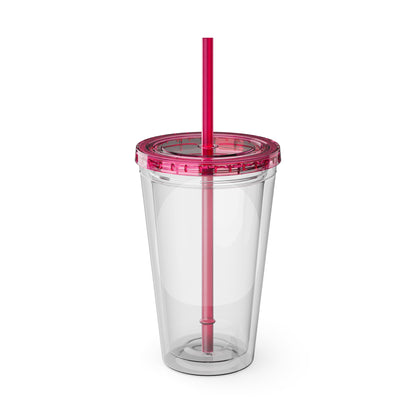 💖💀 MAMMA’S TROUBLE MAKER – PINK CHECKERED 16 OZ TUMBLER 💀💖