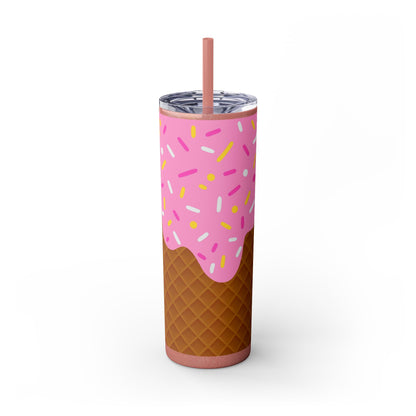 🍧Pink Frosted Dreams – Sprinkle Cone Tumbler 🍧20oz