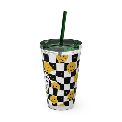 🖤⚡ MAMMA’S TROUBLE MAKER 16 OZ STRAW TUMBLER – CHAOS WITH A SMILE ⚡🖤