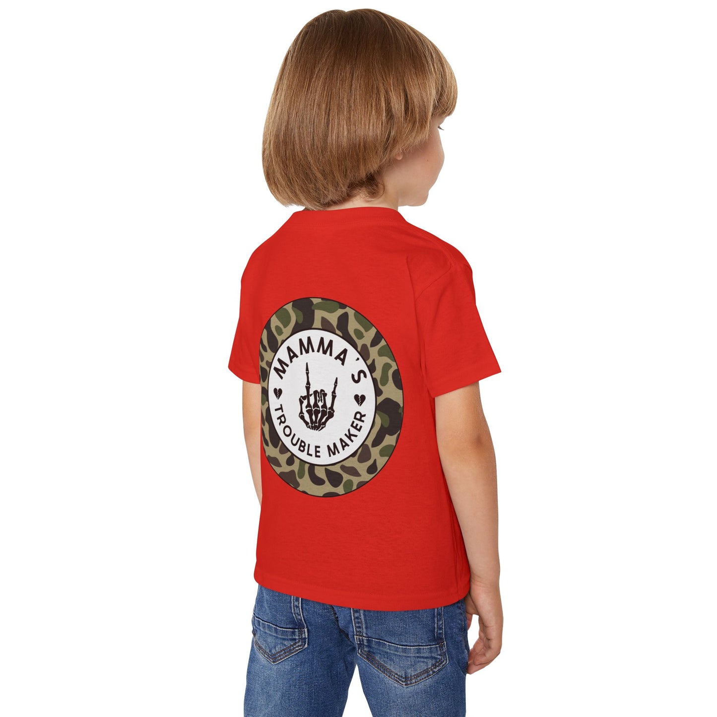 💀🔥 MAMMA’S TROUBLE MAKER – CAMO TODDLER TEE EDITION 🔥💀