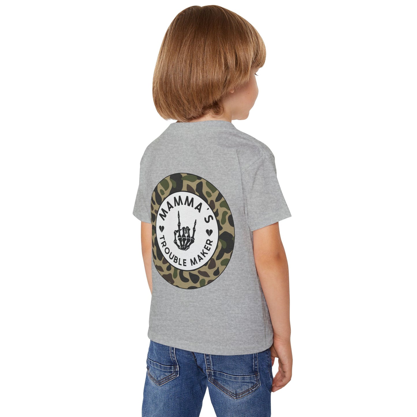 💀🔥 MAMMA’S TROUBLE MAKER – CAMO TODDLER TEE EDITION 🔥💀