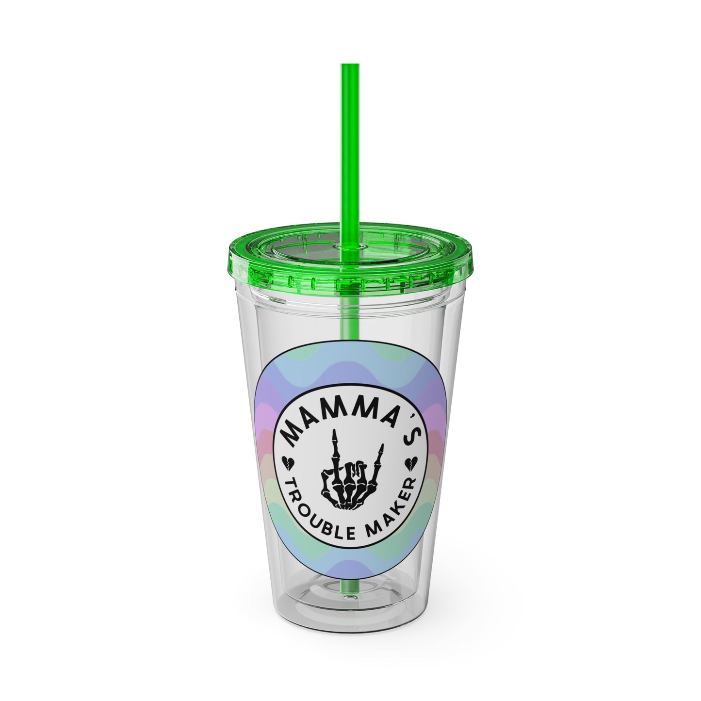 🌈💀 16OZ PASTEL TROUBLE MAKER TUMBLER – SWEET SIPPIN' 💀🌈