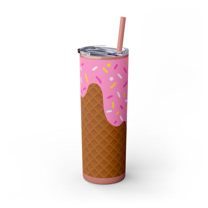 🍧Pink Frosted Dreams – Sprinkle Cone Tumbler 🍧20oz