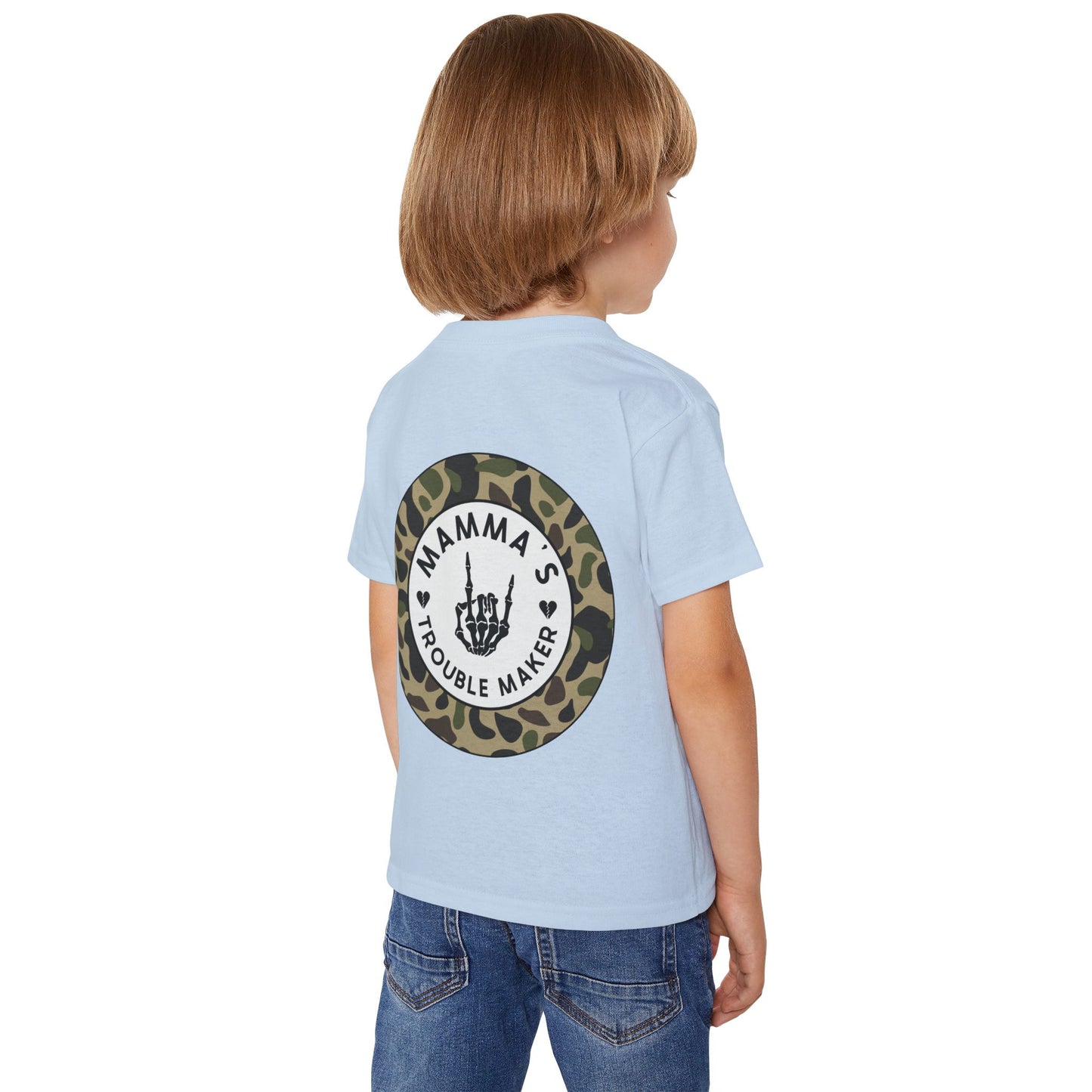 💀🔥 MAMMA’S TROUBLE MAKER – CAMO TODDLER TEE EDITION 🔥💀