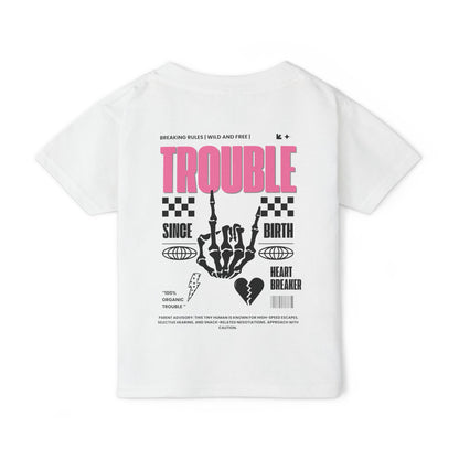 "Trouble Since Birth-Pink Back" Toddler Tee – For the Wild & Free! 🤘⚡