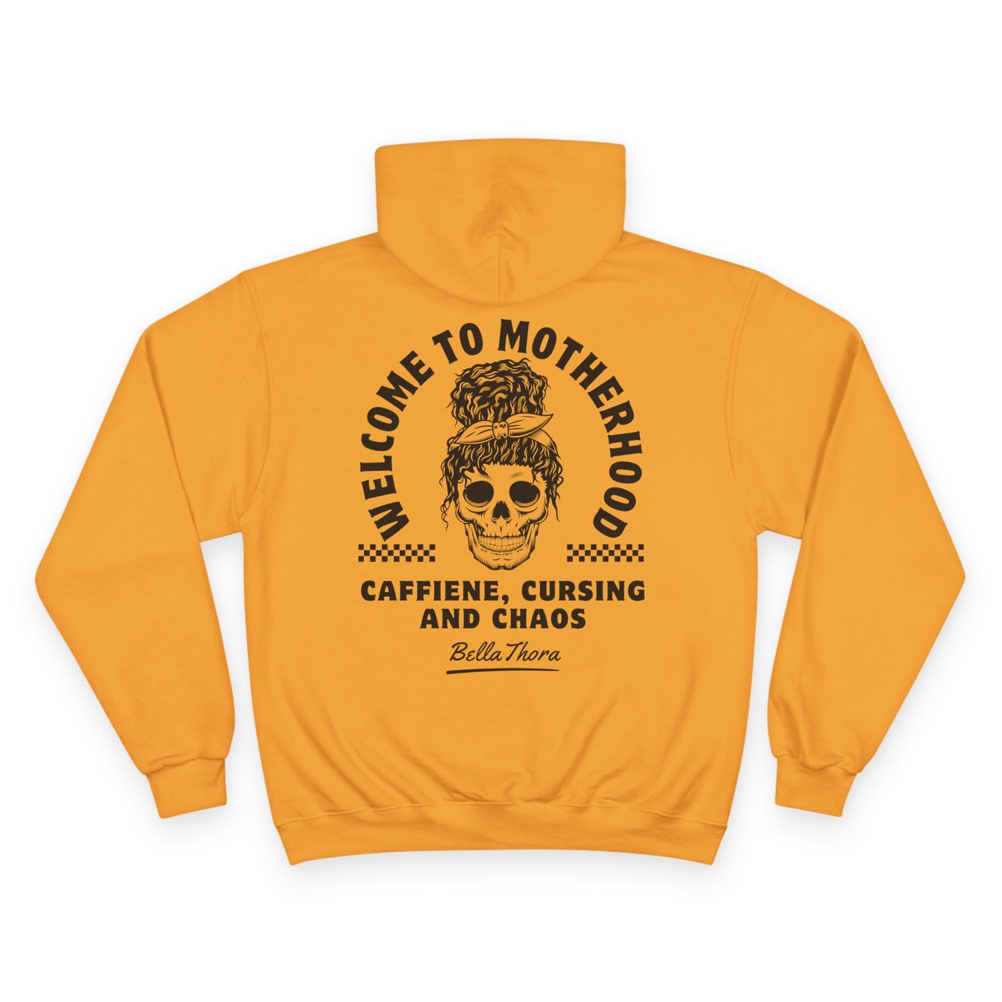 ☕💀 WELCOME TO MOTHERHOOD – CHAMPION HOODIE 💀☕