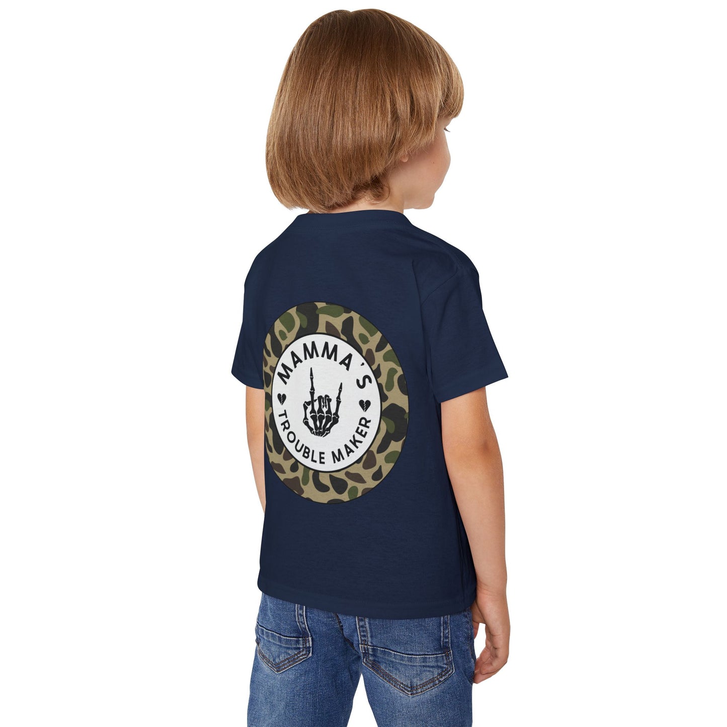 💀🔥 MAMMA’S TROUBLE MAKER – CAMO TODDLER TEE EDITION 🔥💀