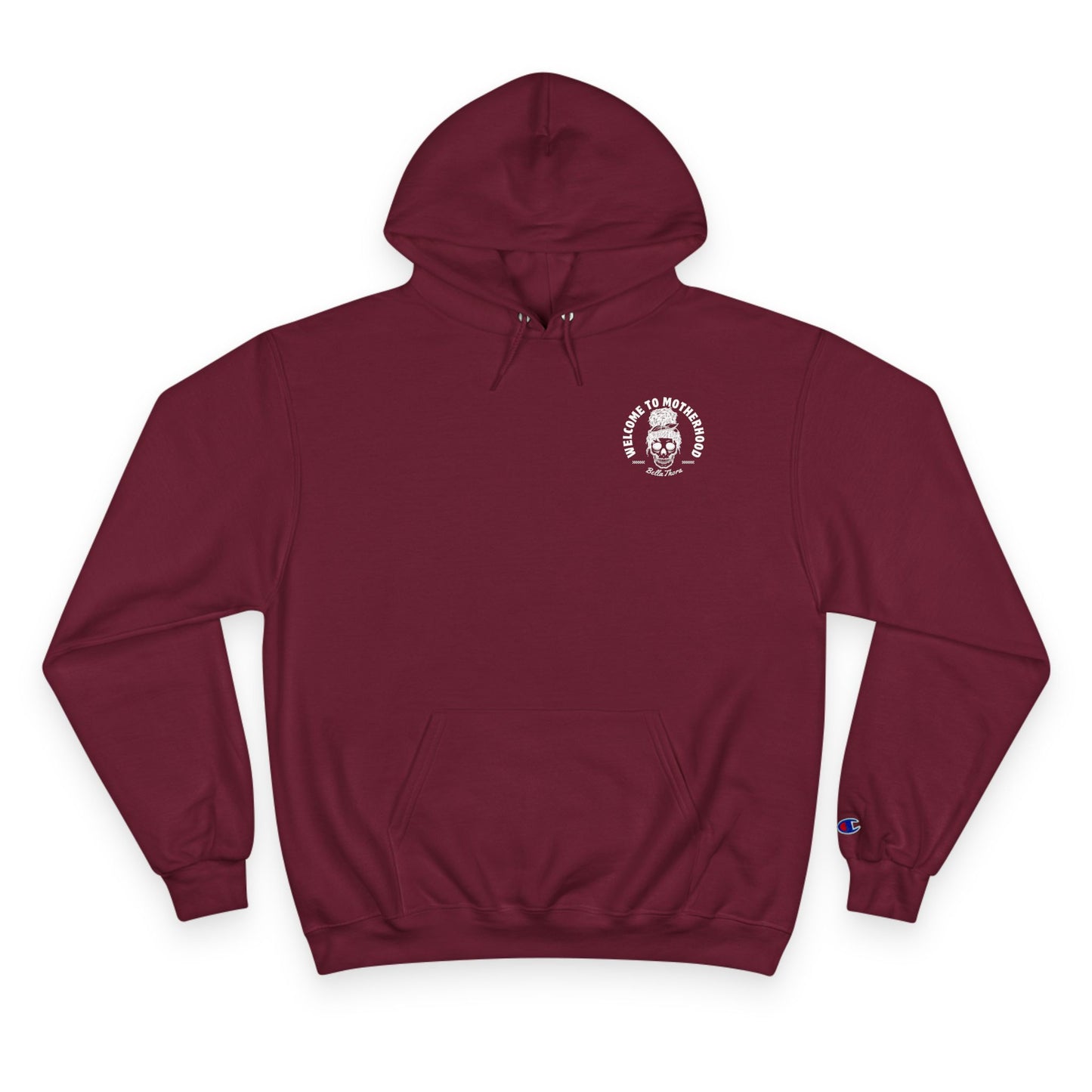 ☕💀 WELCOME TO MOTHERHOOD – CHAMPION HOODIE 💀☕
