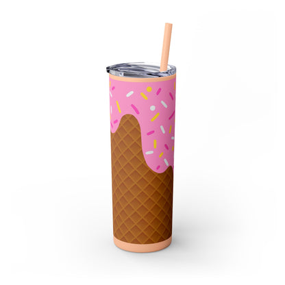 🍧Pink Frosted Dreams – Sprinkle Cone Tumbler 🍧20oz