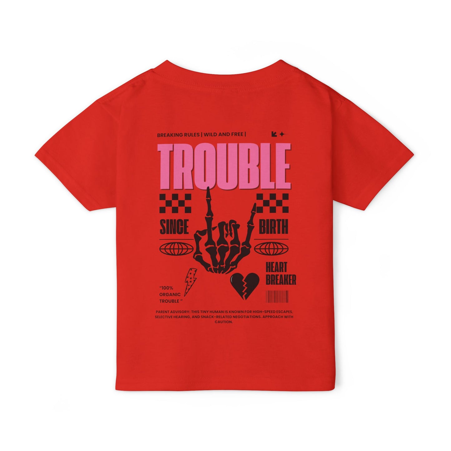 "Trouble Since Birth-Pink Back" Toddler Tee – For the Wild & Free! 🤘⚡