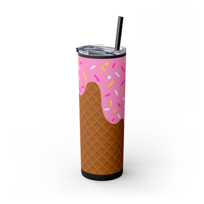 🍧Pink Frosted Dreams – Sprinkle Cone Tumbler 🍧20oz