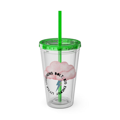 ⚡☁️ 16OZ LIGHTNING BOLT, BABY – TUMBLER WITH STRAW☁️⚡