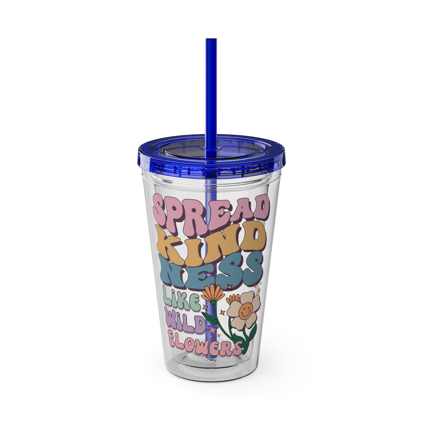 🌸✨ 16oz TUMBLER-SPREAD KINDNESS LIKE WILDFLOWERS – A CUP THAT BLOOMS WITH POSITIVITY! ✨🌸