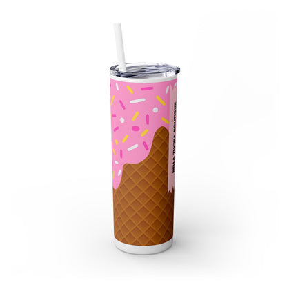 🍧Pink Frosted Dreams – Sprinkle Cone Tumbler 🍧20oz