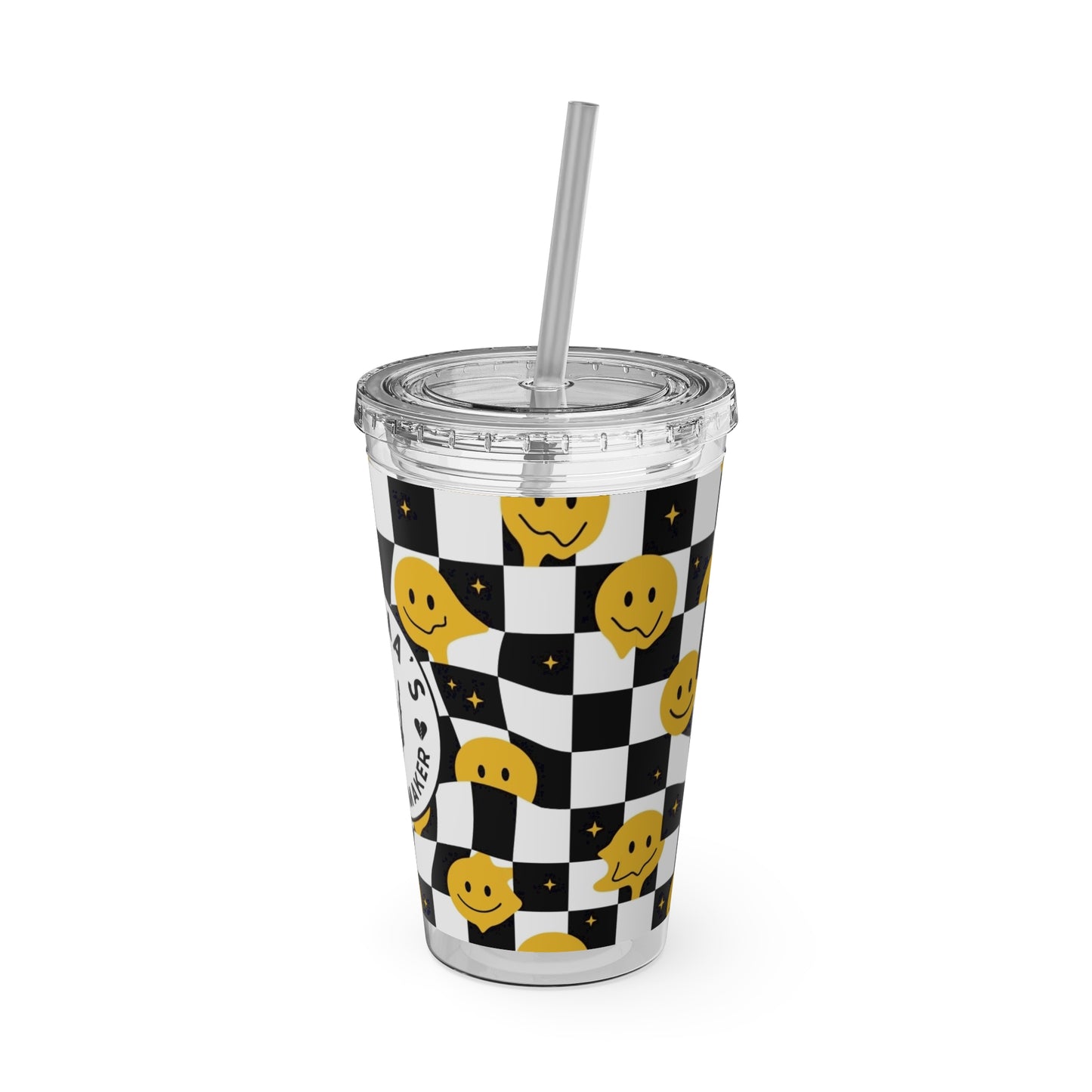 🖤⚡ MAMMA’S TROUBLE MAKER 16 OZ STRAW TUMBLER – CHAOS WITH A SMILE ⚡🖤