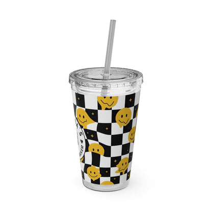 🖤⚡ MAMMA’S TROUBLE MAKER 16 OZ STRAW TUMBLER – CHAOS WITH A SMILE ⚡🖤