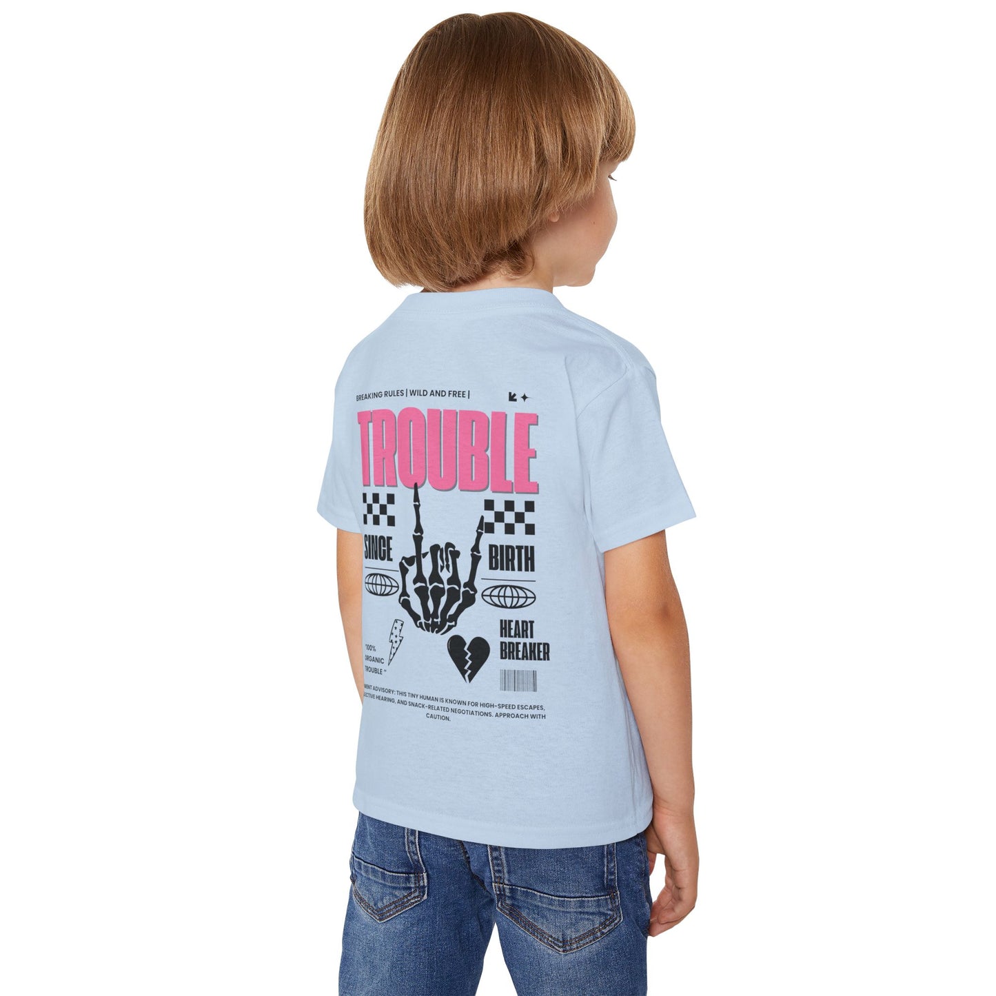 "Trouble Since Birth-Pink Back" Toddler Tee – For the Wild & Free! 🤘⚡