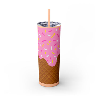 🍧Pink Frosted Dreams – Sprinkle Cone Tumbler 🍧20oz