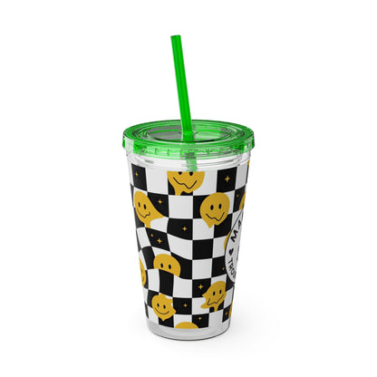 🖤⚡ MAMMA’S TROUBLE MAKER 16 OZ STRAW TUMBLER – CHAOS WITH A SMILE ⚡🖤