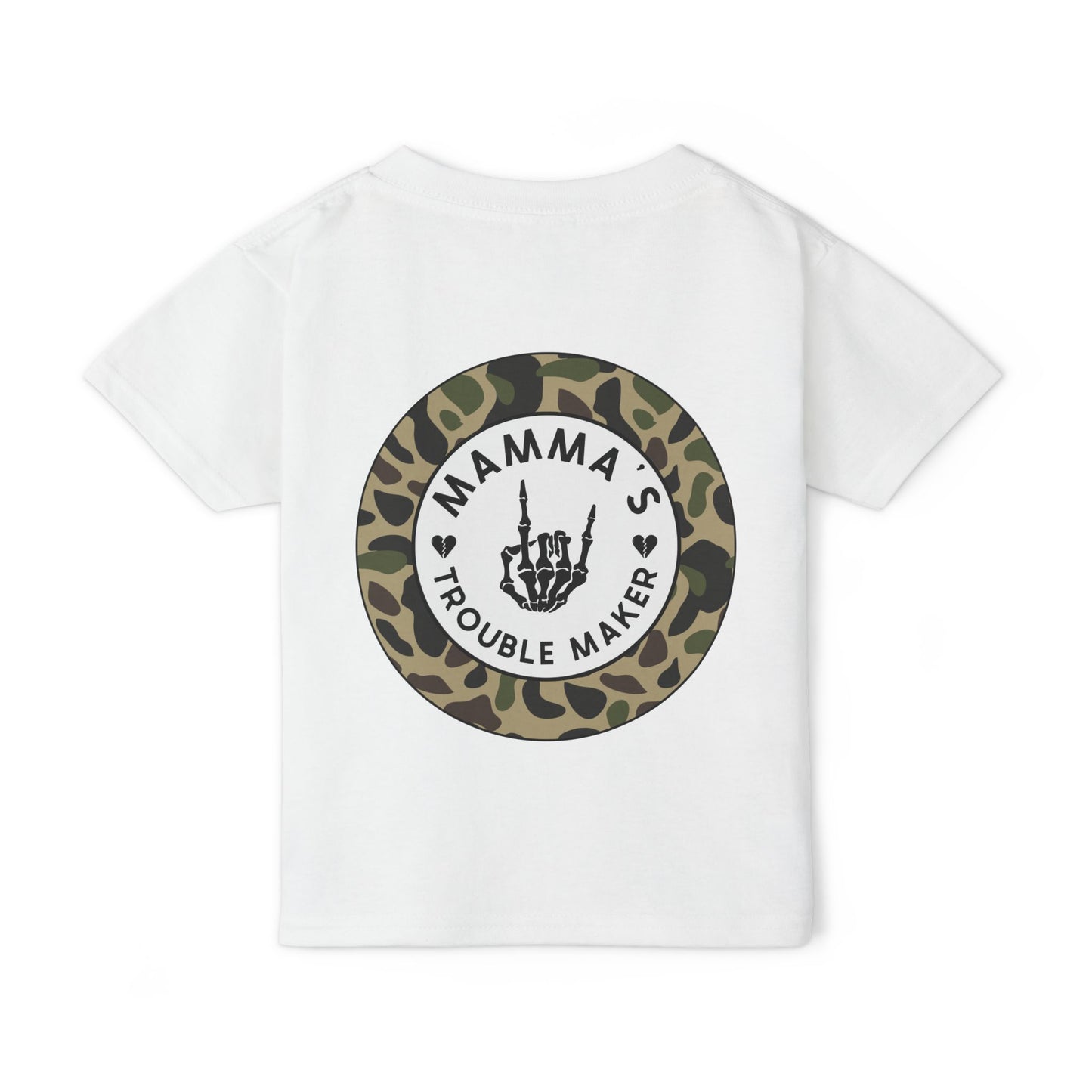 💀🔥 MAMMA’S TROUBLE MAKER – CAMO TODDLER TEE EDITION 🔥💀