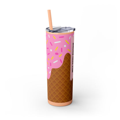 🍧Pink Frosted Dreams – Sprinkle Cone Tumbler 🍧20oz