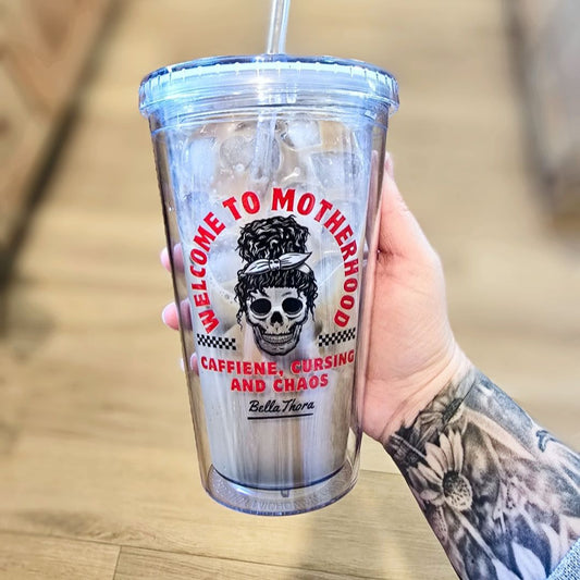 💀 Welcome to Motherhood Tumbler 💀☕ Caffeine? 16oz