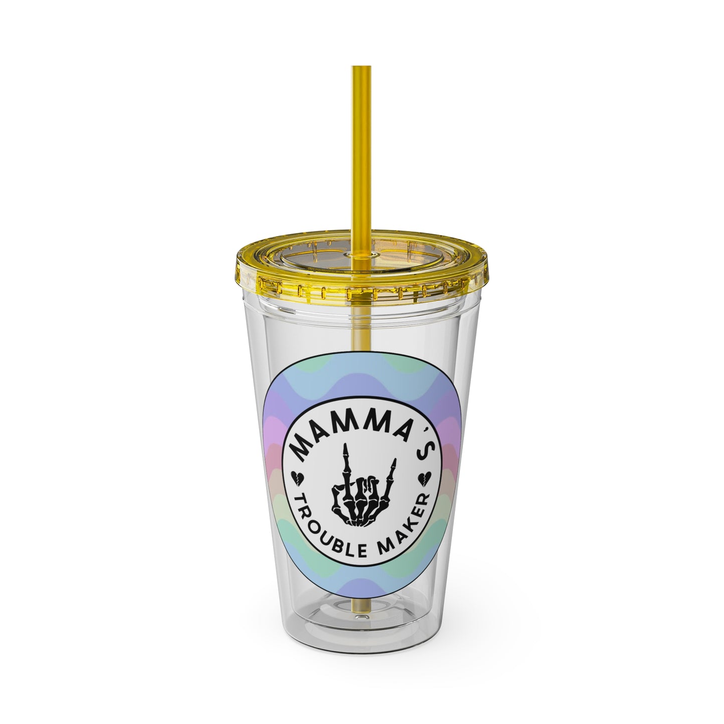 🌈💀 16OZ PASTEL TROUBLE MAKER TUMBLER – SWEET SIPPIN' 💀🌈