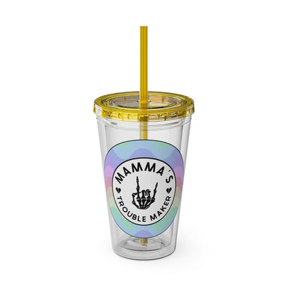 🌈💀 16OZ PASTEL TROUBLE MAKER TUMBLER – SWEET SIPPIN' 💀🌈