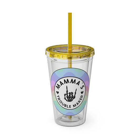 🌈💀 16OZ PASTEL TROUBLE MAKER TUMBLER – SWEET SIPPIN' 💀🌈