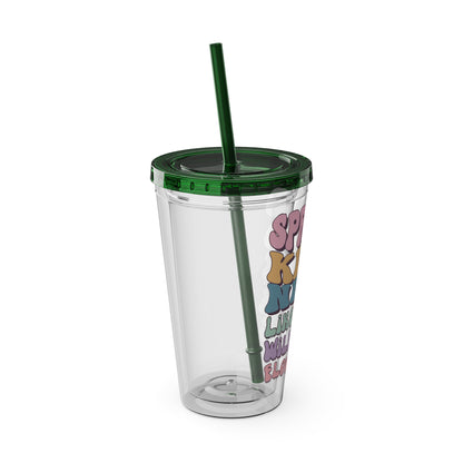 🌸✨ 16oz TUMBLER-SPREAD KINDNESS LIKE WILDFLOWERS – A CUP THAT BLOOMS WITH POSITIVITY! ✨🌸