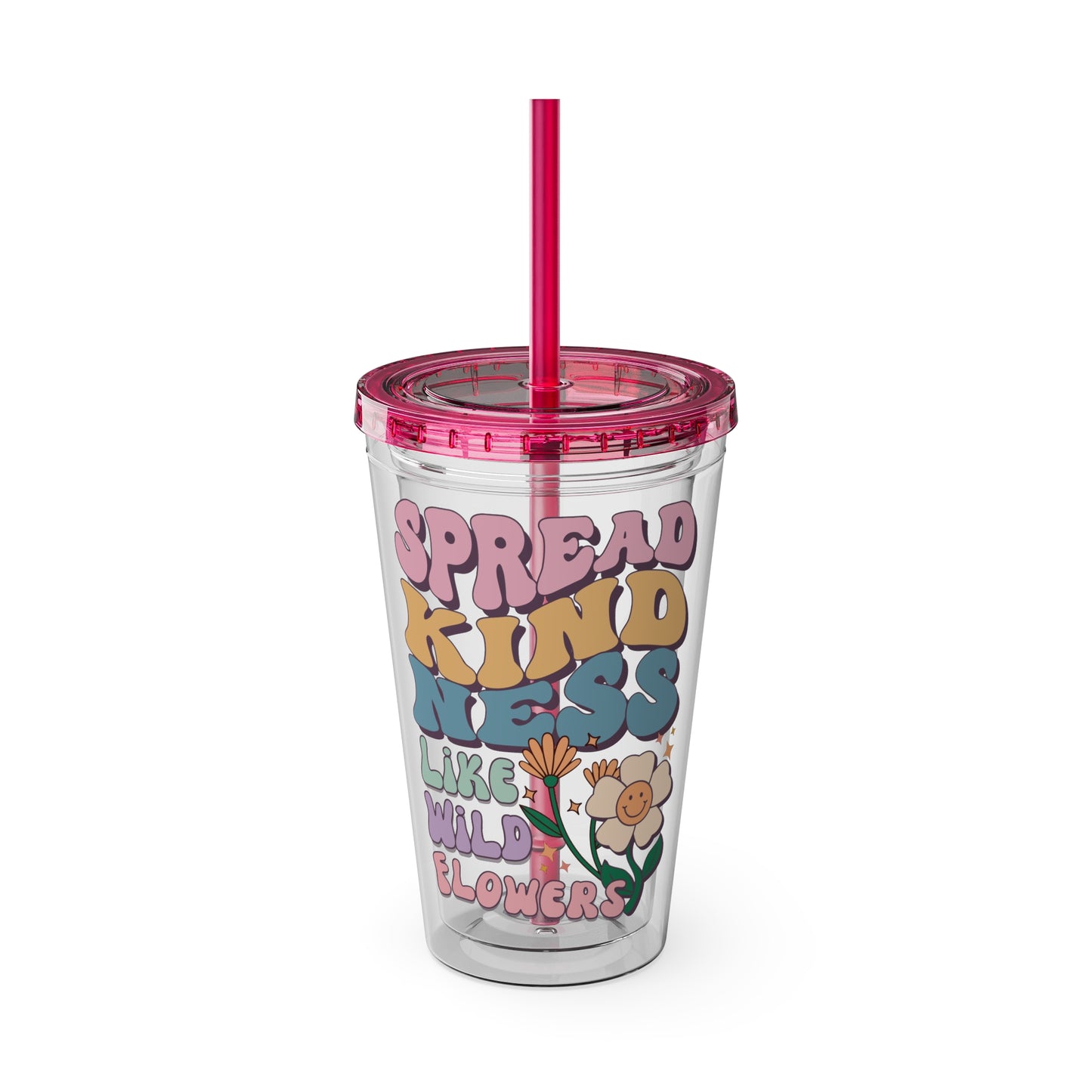 🌸✨ 16oz TUMBLER-SPREAD KINDNESS LIKE WILDFLOWERS – A CUP THAT BLOOMS WITH POSITIVITY! ✨🌸