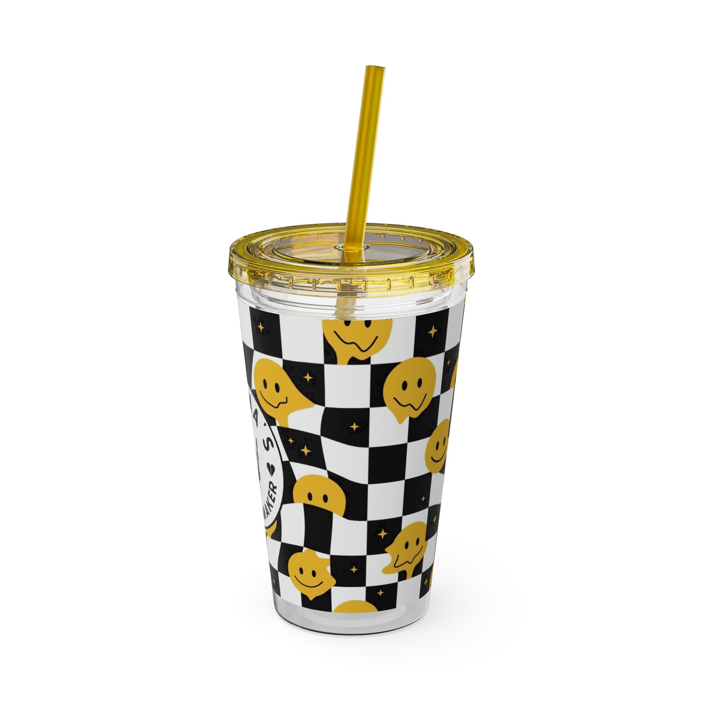🖤⚡ MAMMA’S TROUBLE MAKER 16 OZ STRAW TUMBLER – CHAOS WITH A SMILE ⚡🖤