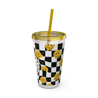 🖤⚡ MAMMA’S TROUBLE MAKER 16 OZ STRAW TUMBLER – CHAOS WITH A SMILE ⚡🖤