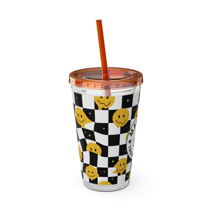 🖤⚡ MAMMA’S TROUBLE MAKER 16 OZ STRAW TUMBLER – CHAOS WITH A SMILE ⚡🖤