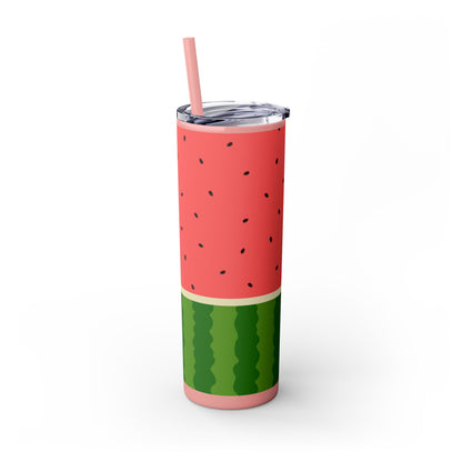 🍉 Sippin’ Sweet Summer – Watermelon Slice Skinny Tumbler 🍉 20oz