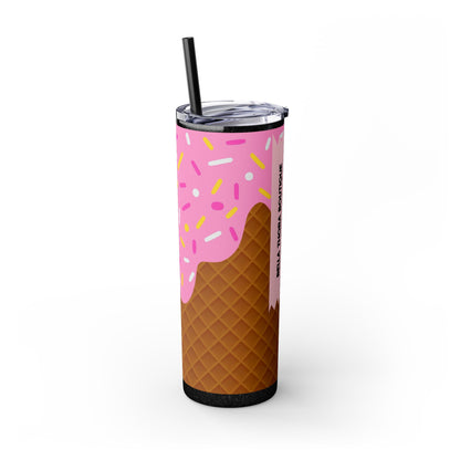 🍧Pink Frosted Dreams – Sprinkle Cone Tumbler 🍧20oz