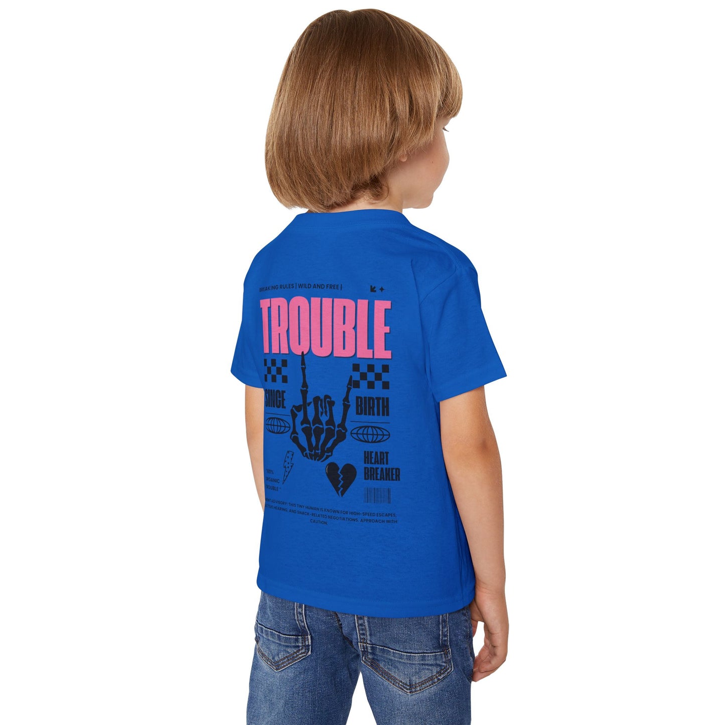 "Trouble Since Birth-Pink Back" Toddler Tee – For the Wild & Free! 🤘⚡